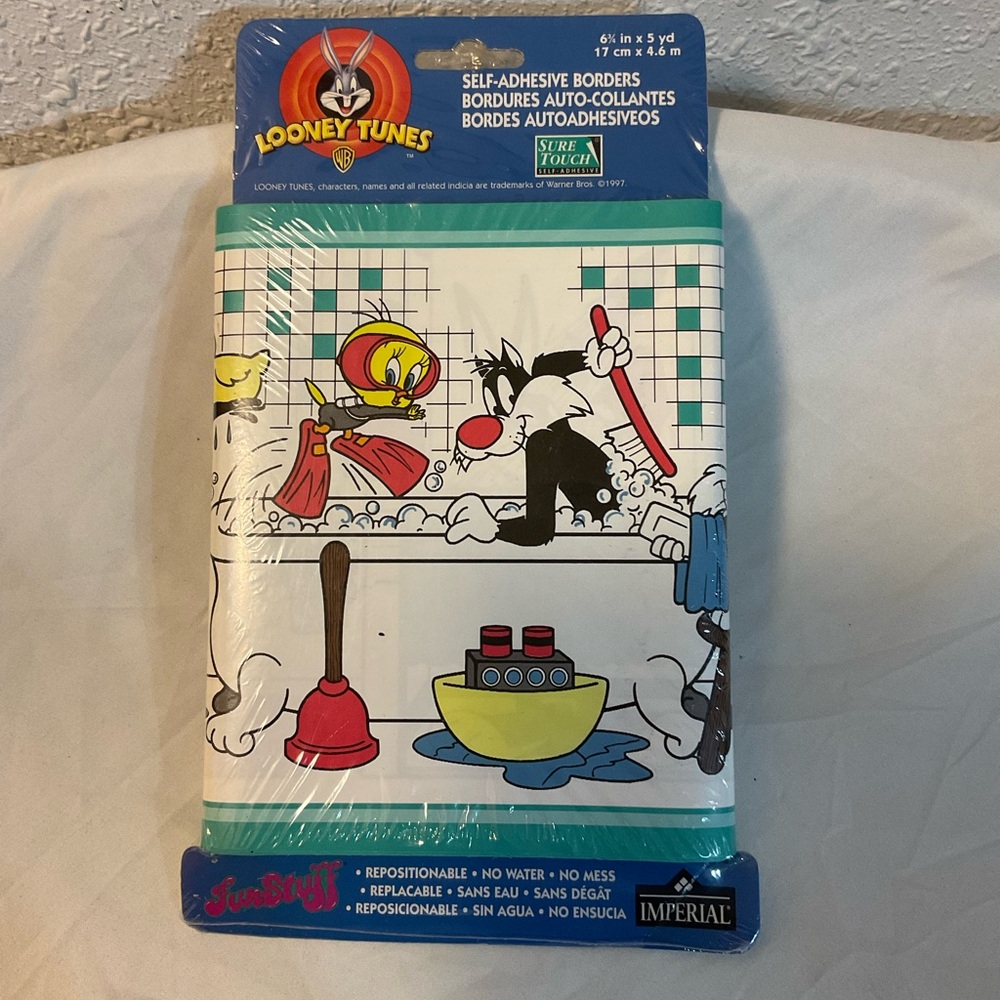 Vintage 1997 Looney Tunes Imperial Self Adhesive Wall Border 5yd New/Sealed